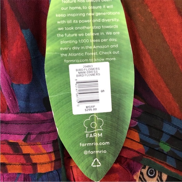 👗💕 Farm Rio Floral Maxi Dress  Size Small - Picture 10 of 11